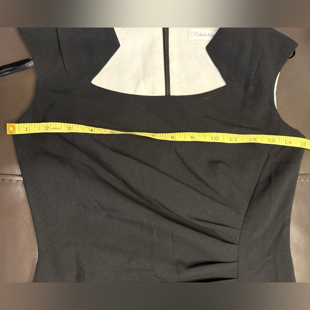NWT Calvin Klein Cap Sleeve Black Bodycon Sheath Midi Dress Size 2P - Picture 8 of 10
